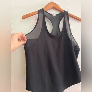 Gottex Studio Black Mesh Racerback Athletic Tank Top